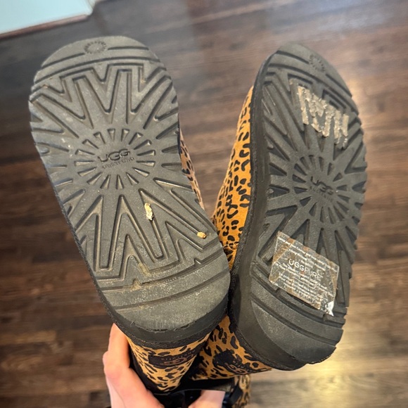 UGG Tan Leopard Print Boots with Black Accents - Picture 6 of 6